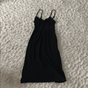 Casual Black Midi Dress